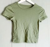 AMERICAN EAGLE OUTFITTERS Olive Green 90s Burnout Tiny Tee S Photo 0