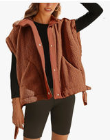 Sherpa Oversized Vest Orange Size M Photo 0