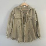 Tan Distressed Lightweight Jacket Neutral Casual Spring XL Photo 0