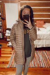 Long Quilted Coat Pink Size M Photo 0