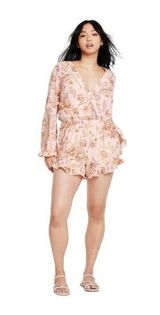 Agua Bendita Boho Romantic Floral Print Flare Sleeve Romper - XXL Photo 0