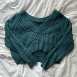 Forever 21 Turquoise Cropped Sweater Photo 0