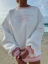 White/Pink  Crewneck Sweatshirt Photo 0