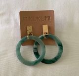 Jade Dangly Hoop Earrings Photo 0