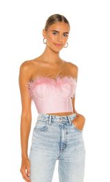 superdown Feather Trim Top Photo 0