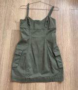 Green 100% Cotton Cargo pocket Dress Photo 0