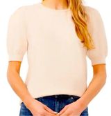 CeCe Crewneck Puff Short Sleeve Cotton Blend Sweater M Photo 0