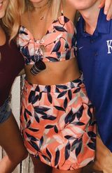 Lulus Pink and navy floral set Photo 0