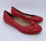 Lands'End  Size 7 Leather Ballet Shoe Orange Photo 0