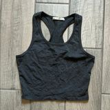 Active Basic Gray Sleeveless Crop Tank Top Photo 0