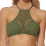 Red Carter Green Halter Swim Top Size XS Photo 0