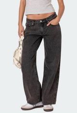 Edikted Raelynn Washed Low-Rise Jeans Petite XS Photo 0