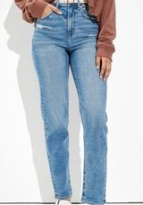 American Eagle Mom Straight High Rise Distressed  Women's Jeans 12L Photo 0