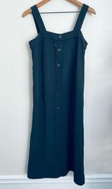 The Japanese Goweave Picnic Midi Dress Black button front 2 Photo 0