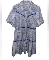 Entro FLORAL TIERED SHIRT DRESS WITH RIC RAC DETAIL Size Small Photo 0