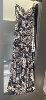 XScape Formal Dress Black And White Floral Photo 0