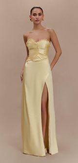Yellow Satin Gown Photo 0