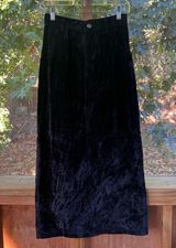 Gotcha Covered Vintage Black Crushed Velvet Maxi Skirt Size 6 Photo 0