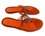Coach Coral/Orange Womens Thong Rubber Flip Flop With Metal Sandals Size 9 Coach Photo 0