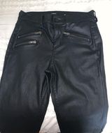 Francesca's Black Leather-Coated Stretch Pants Photo 0