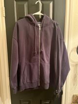 Brandy Melville Navy Blue Christy Hoodie Zip Up Photo 0