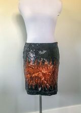Esprit Paradiso Black and Bronze Sequin Mini Skirt Photo 0