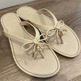 Tory Burch Jelly Bowtie Thong Sandals Size 6 Ocean Turo IVORY BEIGE Photo 0