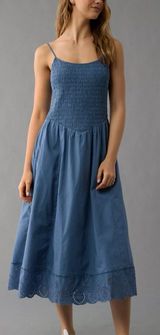 American Eagle Bella Midi Dress Blue size M New with Tags Photo 0