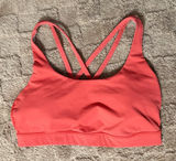 Lululemon Energy Sports Bra Poppy Coral Strappy Back Medium Support B/C Cup 8 Photo 0