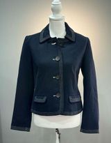 Black/Cream GAP Factory Wool Blazer Size 6 EUC Photo 0