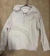 Aerie Gray Half-Zip Sweater Medium Photo 0