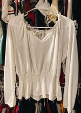 White Flowy Shirt Photo 0