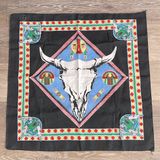 Southwestern Native American tribal bull skull bandana Black Photo 0