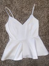 Mikey & Joey Mike & Joey White Peplum Top Photo 0