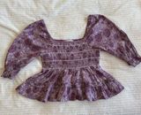 Outfitters Purple Puff Sleeve Peplum Blouse / size extra small Photo 0