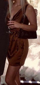 shop  brown satin dress Photo 0