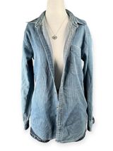 St Johns Bay Denim Button Up Shirt Women’s S Blue Long Sleeve Vintage Boyfriend Photo 0