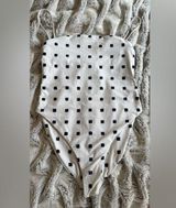 Stone Fox Swim Shanti One Piece in Off White/Black, Size Large Photo 0