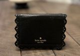KATE SPADE NWOT NY Lacy mini wallet. Black leather with gold lettering. Photo 0