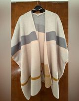 Tan and gray striped Loft cardigan Photo 0