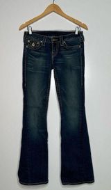 True Religion Joey Big T Gold Disco Flap Pocket Low Rise Flare Jeans Size 27 Photo 0
