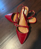 Women’s dolce vita pointed ballet strappy back flats red size 6.5 Photo 0