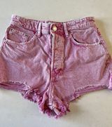 ZARA Pink Denim Shorts Photo 0