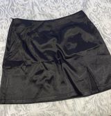 SheIn Silk Black Mini Skirt Photo 0
