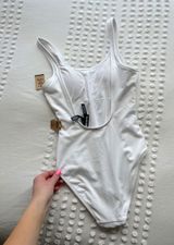Victoria's Secret Pink White One Piece Bathing Suit NWT Photo 0