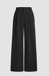 High waisted solid pleated wide leg trousers cider  Photo 0