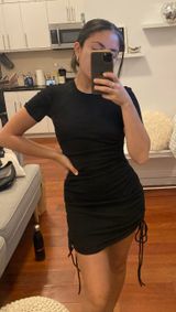 ZARA Ruched Ribbed Dress Photo 0