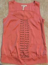 BCBGeneration Orange Studded Blouse Tank Top Women’s Size6 Photo 0