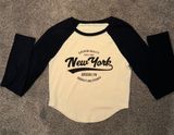 New York designed Baby Tee Crop Long Sleeve NWOT Photo 0