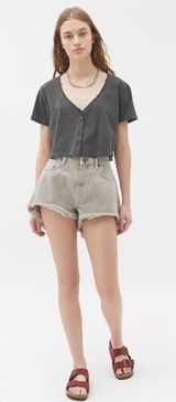 Urban Outfitters Wynn Button Down Crop Top Photo 0